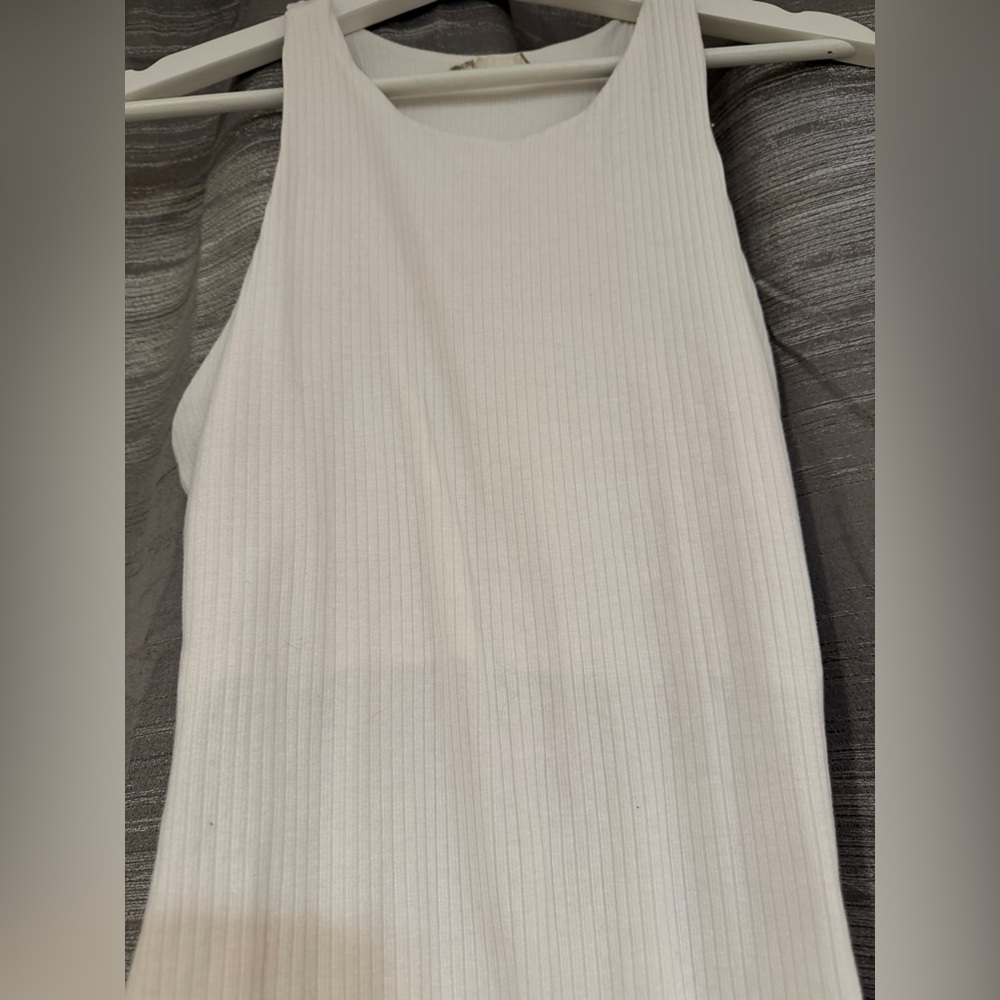 Altar’d State White Ribbed Bodysuit - Picture 2 of 4